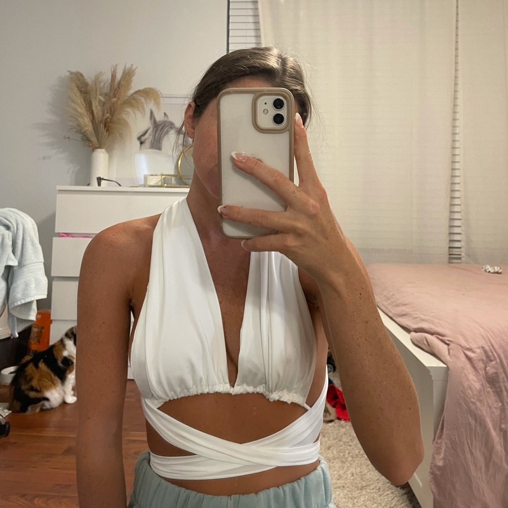 Princess Polly white wrap top